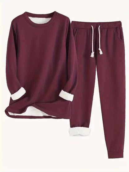 Women's Cosy Fleece Lined Winter Sweatsuit Set