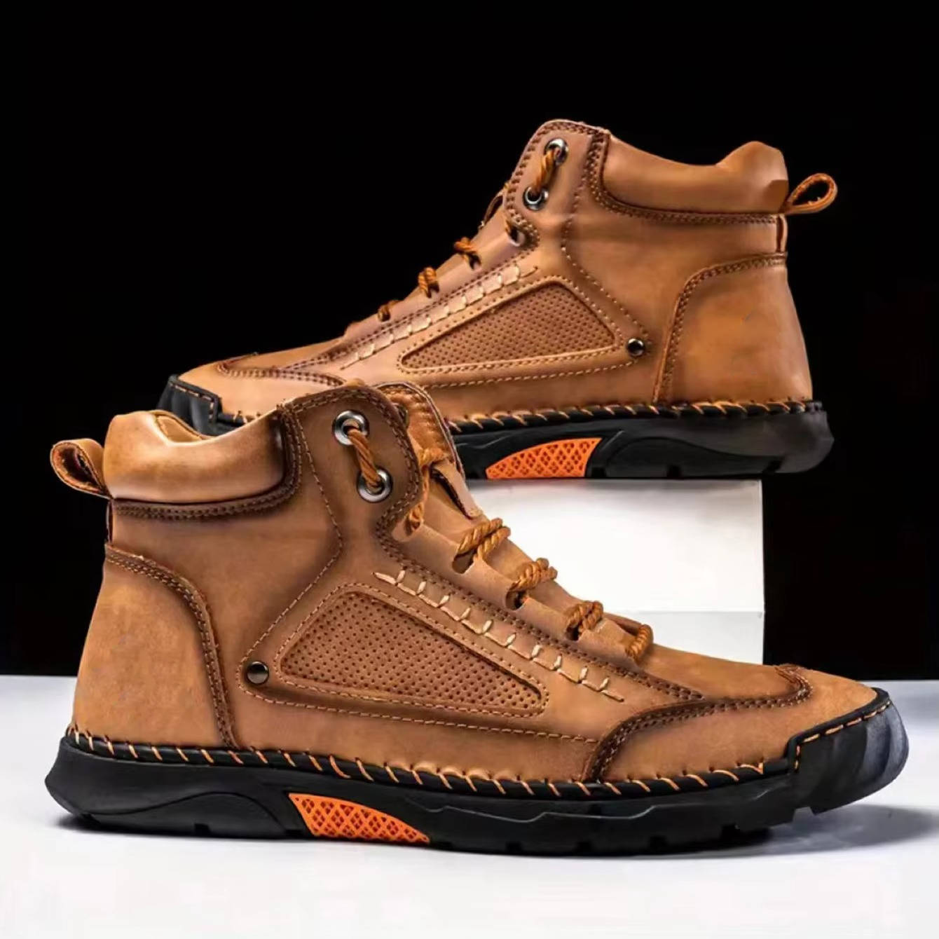 Men's Waterproof Leather Hiking Boots Arch Support
