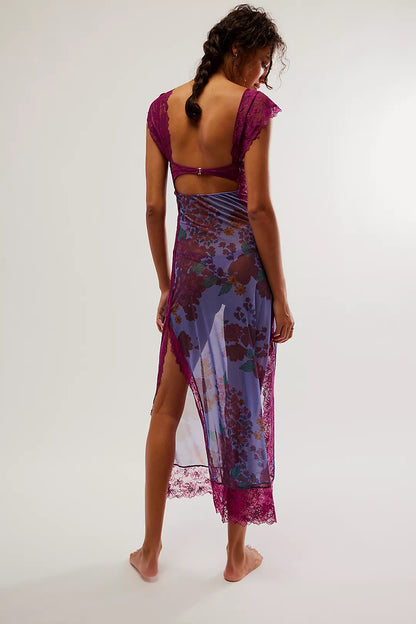 Paige | Floral Lace Overlay Sheath Dress
