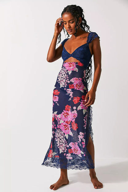 Paige | Floral Lace Overlay Sheath Dress
