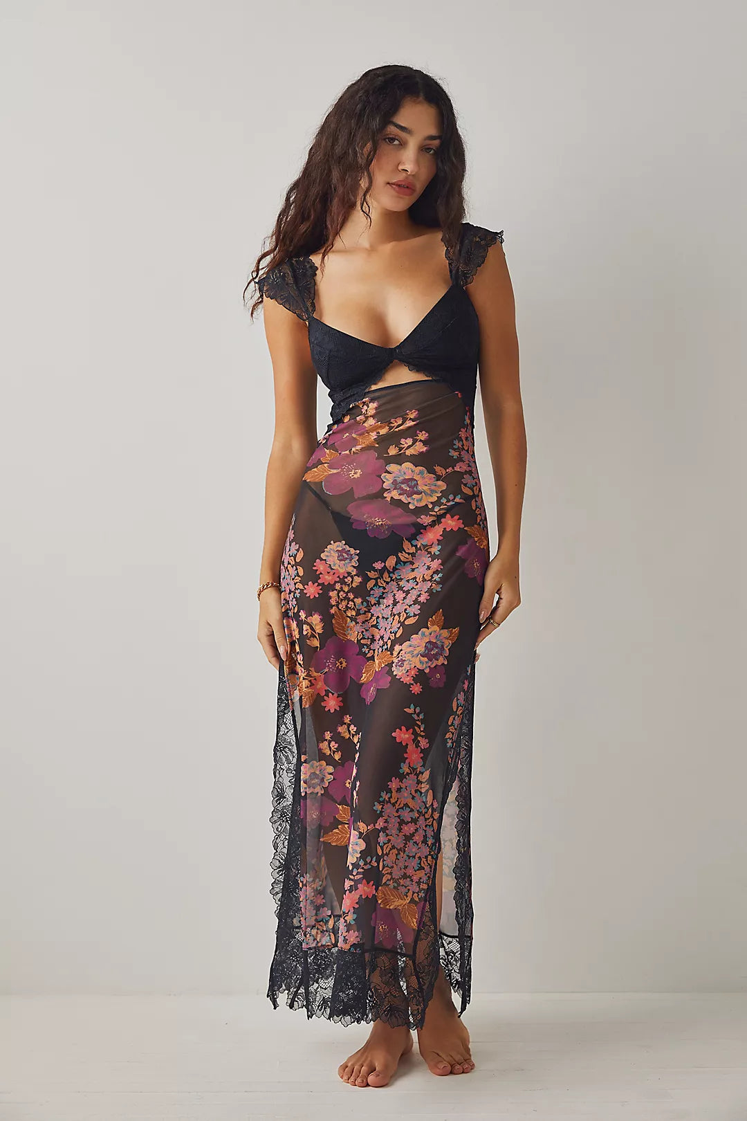 Paige | Floral Lace Overlay Sheath Dress