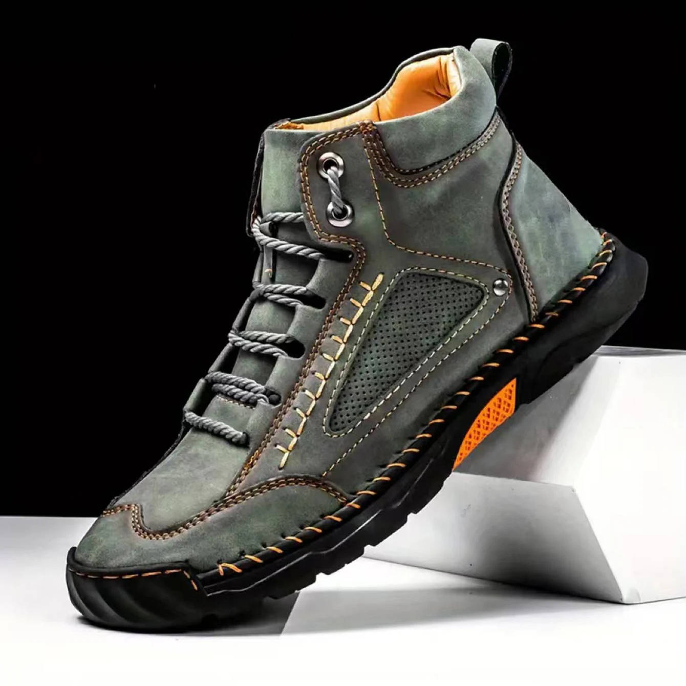 Men's Waterproof Leather Hiking Boots Arch Support