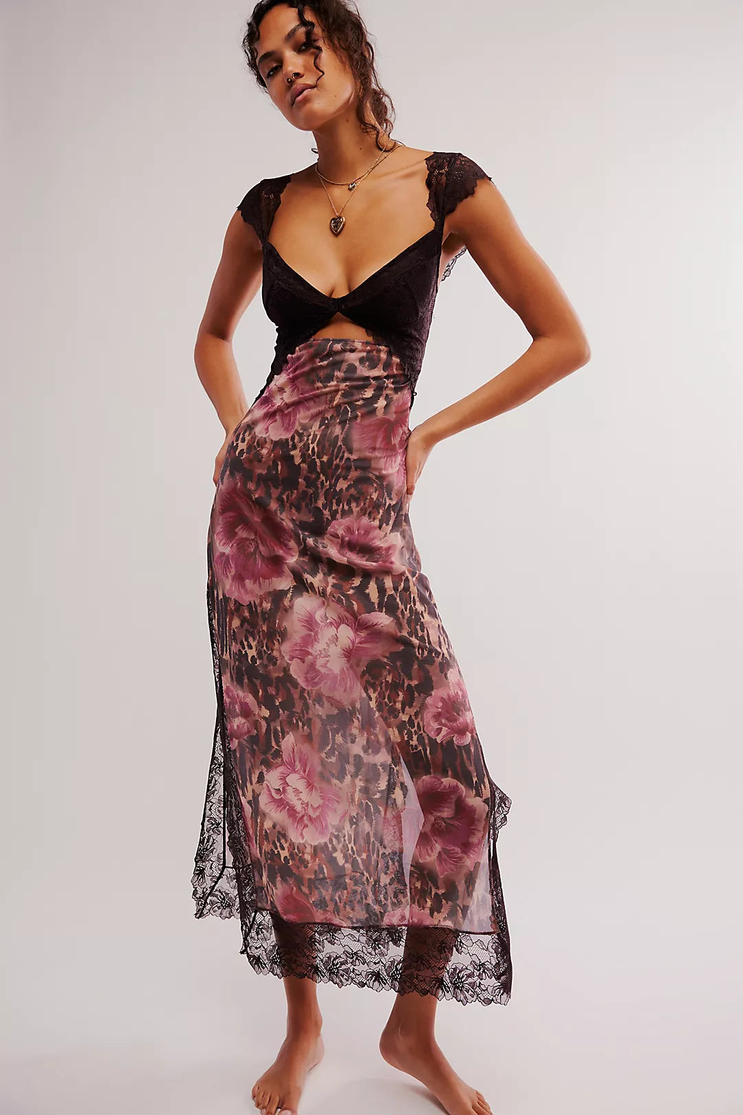 Paige | Floral Lace Overlay Sheath Dress