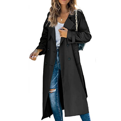 Kathy | Women's Double-Breasted Long Coat