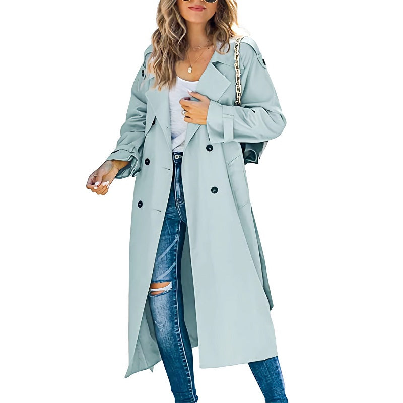 Kathy | Women's Double-Breasted Long Coat