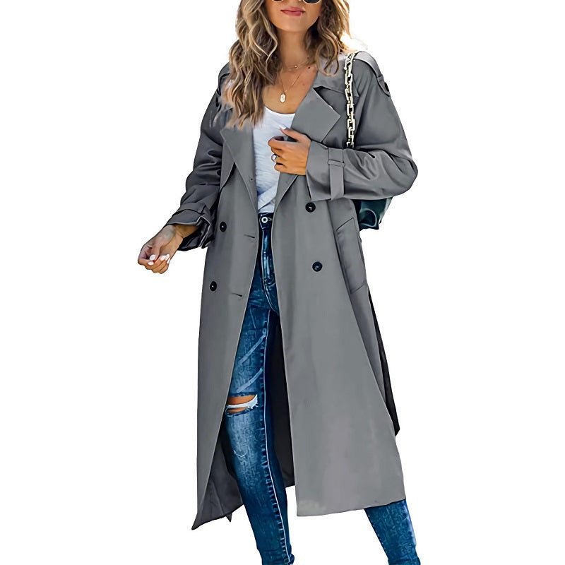 Kathy | Women's Double-Breasted Long Coat