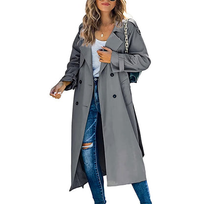 Kathy | Women's Double-Breasted Long Coat