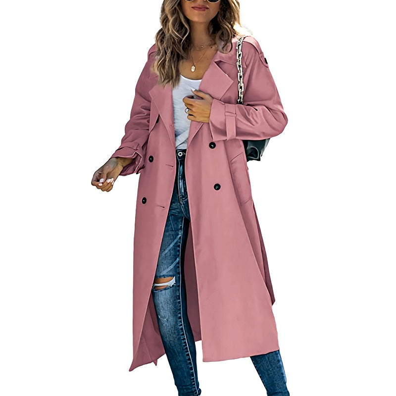 Kathy | Women's Double-Breasted Long Coat