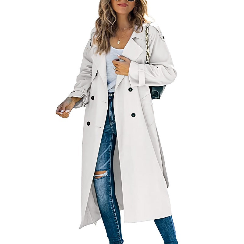 Kathy | Women's Double-Breasted Long Coat