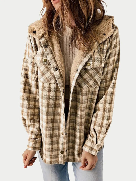 Marilyn | Women's Hooded Button-Down Flannel Jacket