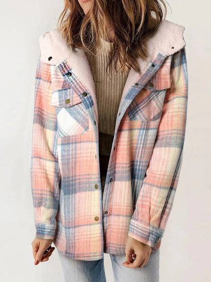 Marilyn | Women's Hooded Button-Down Flannel Jacket