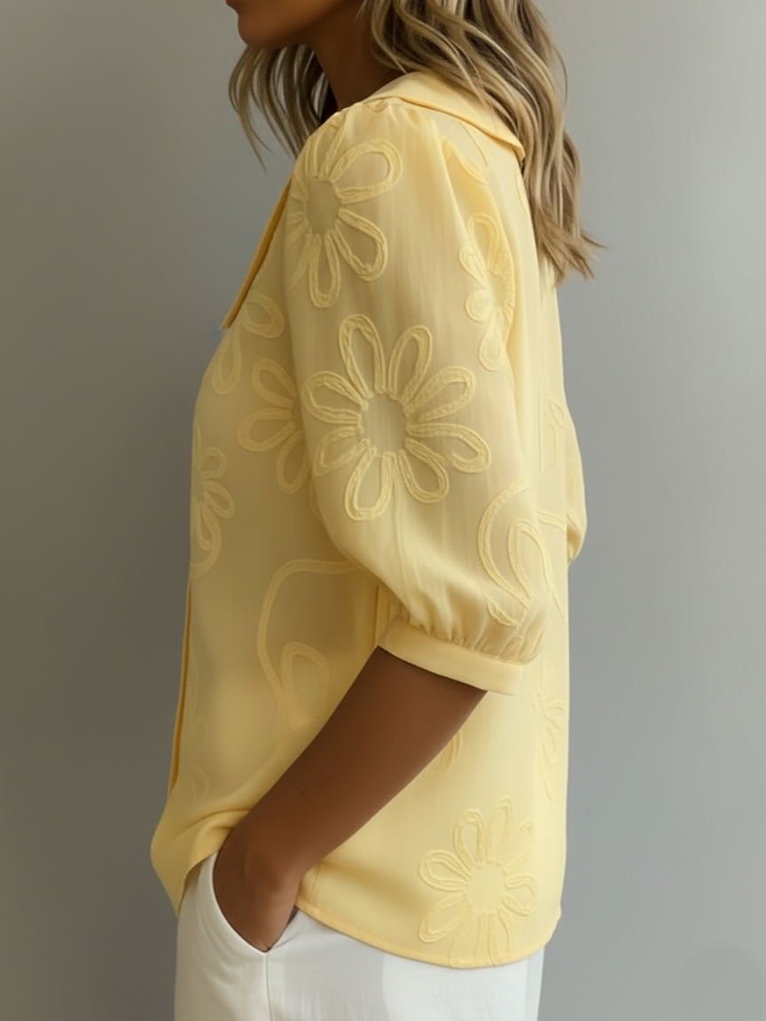Aurelie | Light Floral Long Sleeve Top