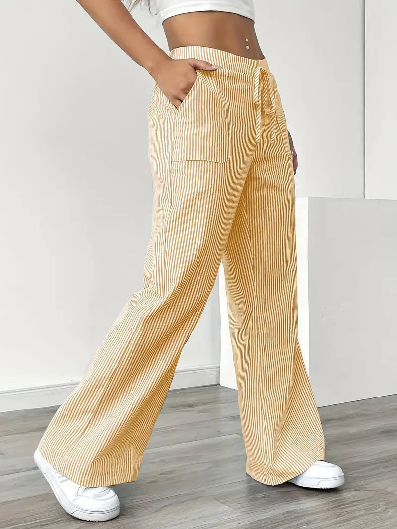 Linda | Elegant Striped Pants with Pockets in Trendy Colors