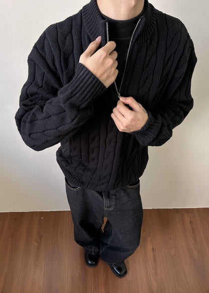 Andy | Men's Quarter-Zip Cable Knit Sweater