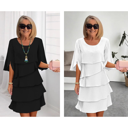 Pixie | Layered Puff Sleeve Midi Dress