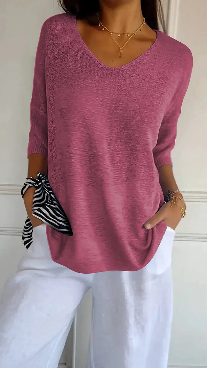 Kiara | Women's Oversized V-Neck Sweater Top