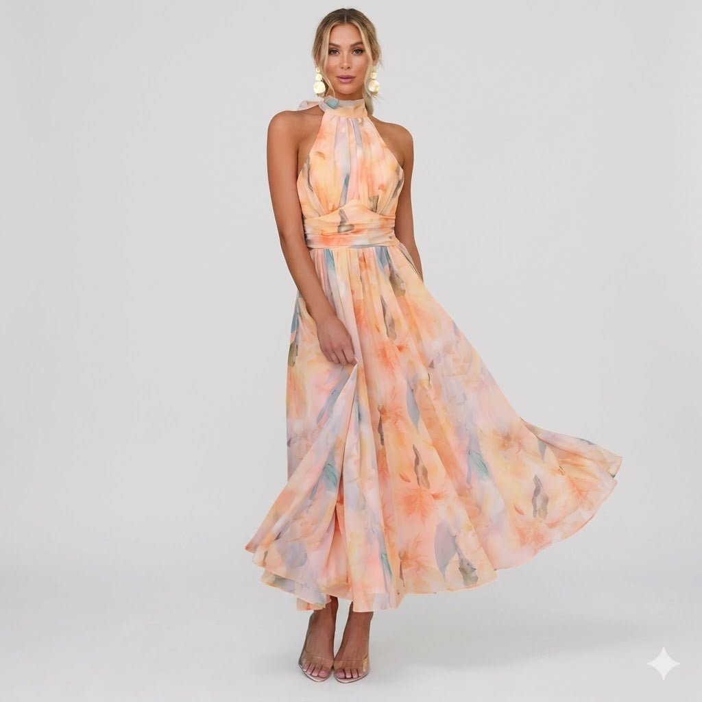 Elodie | Floral Halter Maxi Dress Women