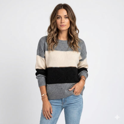Elise | Colour Block Knit Sweater