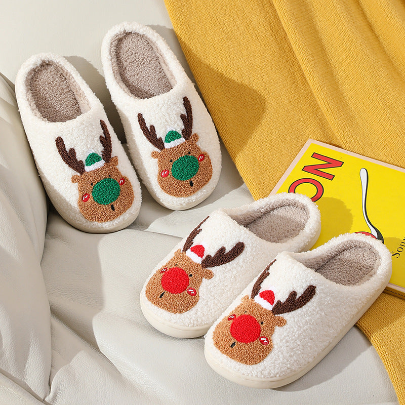 Belle | Christmas Slippers Reindeer Face Slip On
