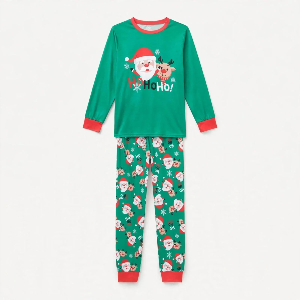 Hawthorn | Christmas Pyjamas Reindeer Print Red Cuffs