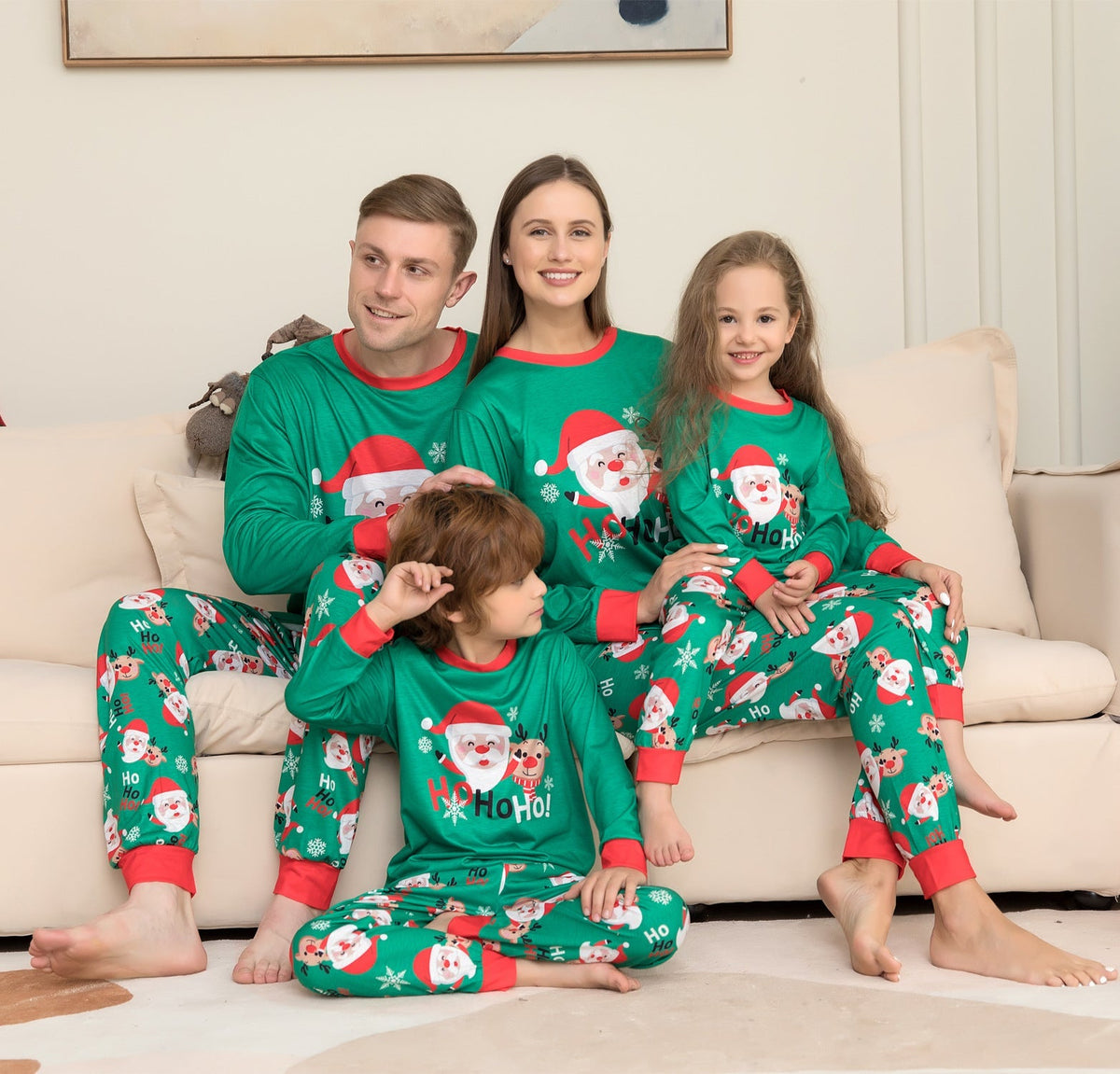 Hawthorn | Christmas Pyjamas Reindeer Print Red Cuffs