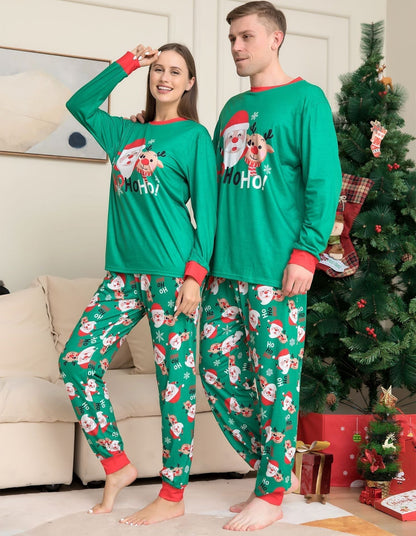 Hawthorn | Christmas Pyjamas Reindeer Print Red Cuffs
