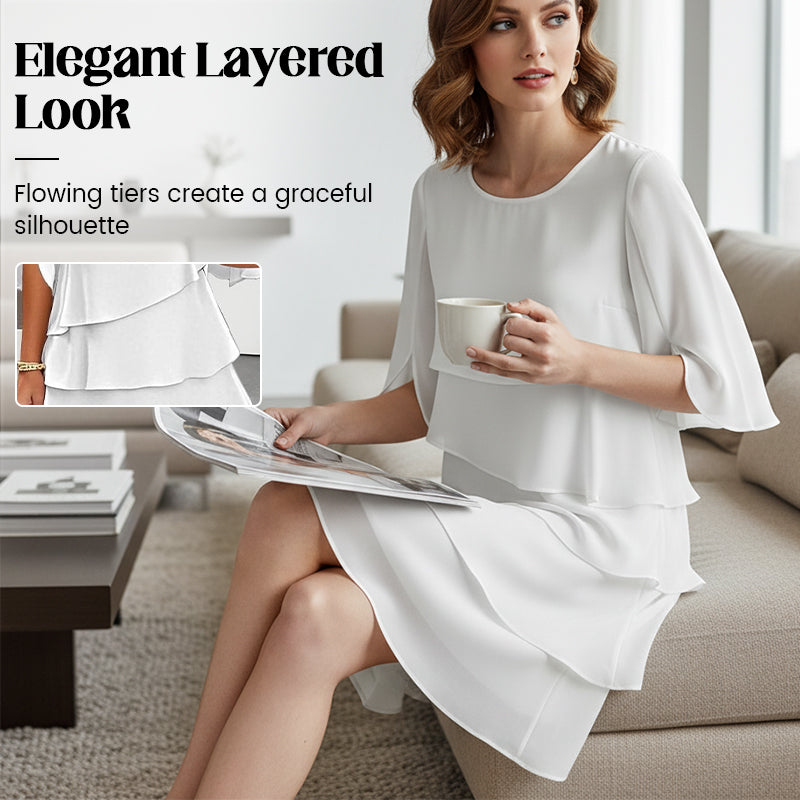 Pixie | Layered Puff Sleeve Midi Dress