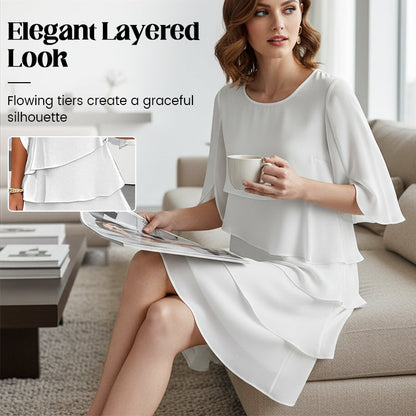 Pixie | Layered Puff Sleeve Midi Dress