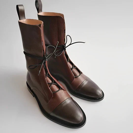 Tatum | Calf Length Lace-Up Boots for Stylish Comfort