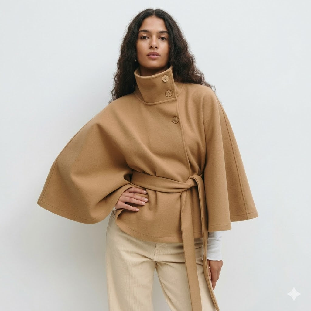 Valentina Moretti | Women's Elegant Belted Cape Coat