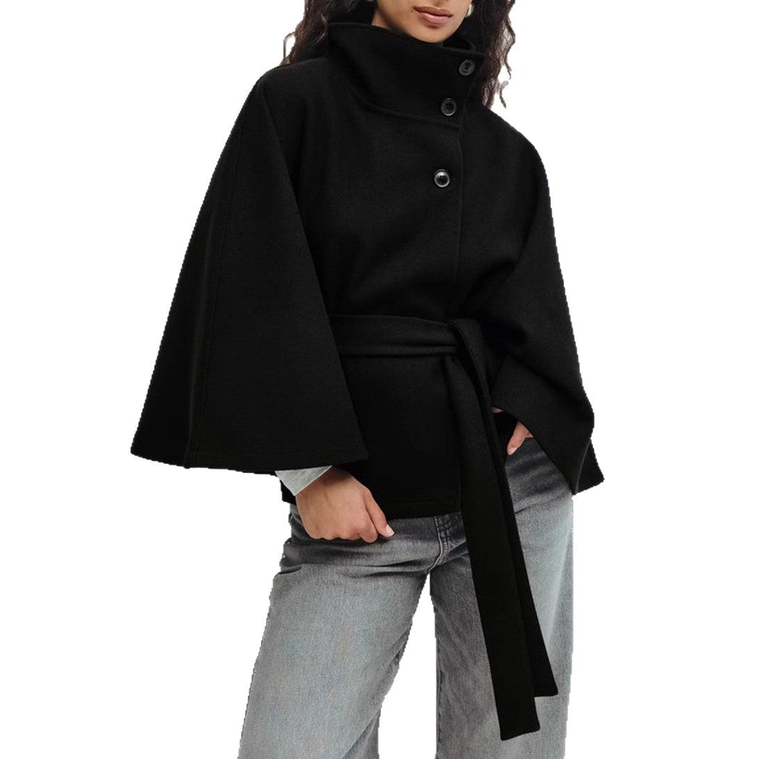 Matilda | Belted Cape Wool Blend Coat