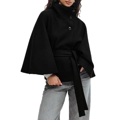 Matilda | Belted Cape Wool Blend Coat