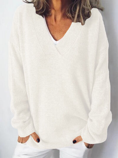 Jeanette | Women's Elegant Oversize V Neck Jumper