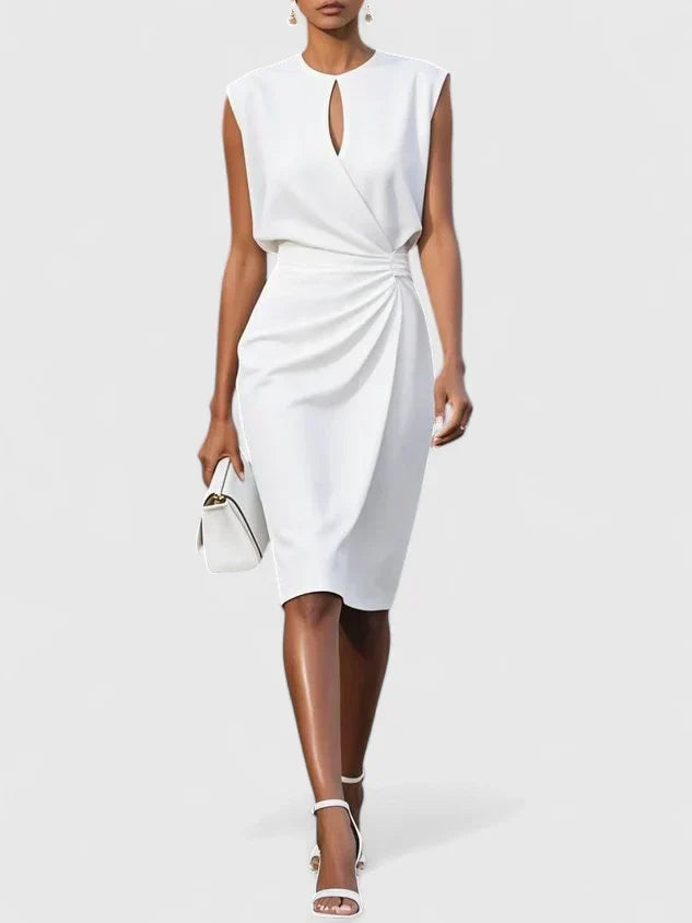Ruchelle | Ruched Waist Elegant Occasion Midi Dress