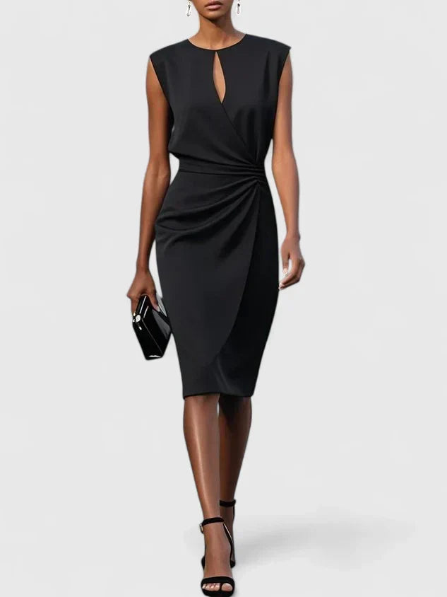 Ruchelle | Ruched Waist Elegant Occasion Midi Dress