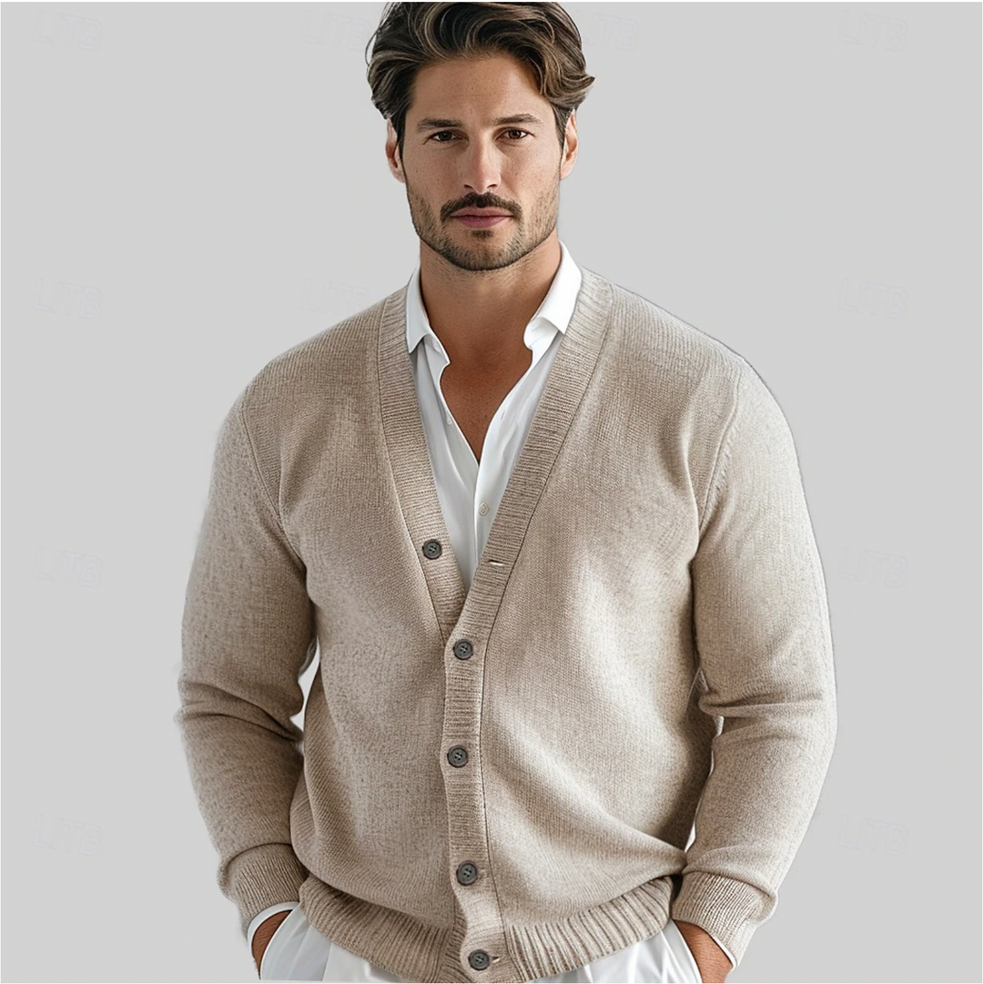 Roderick | Classic V Neck Knit Cardigan Button Front