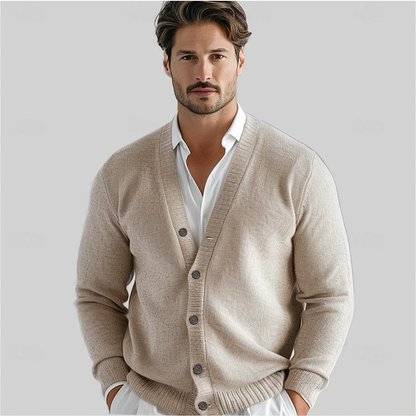 Roderick | Classic V Neck Knit Cardigan Button Front