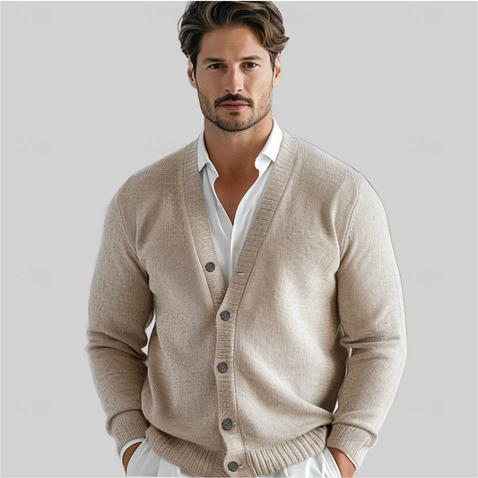 Roderick | Classic V Neck Knit Cardigan Button Front