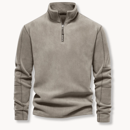 Wystan | Half Zip Stand Collar Pullover Panelled Sleeves