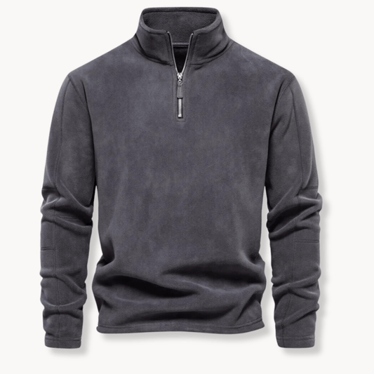 Wystan | Half Zip Stand Collar Pullover Panelled Sleeves