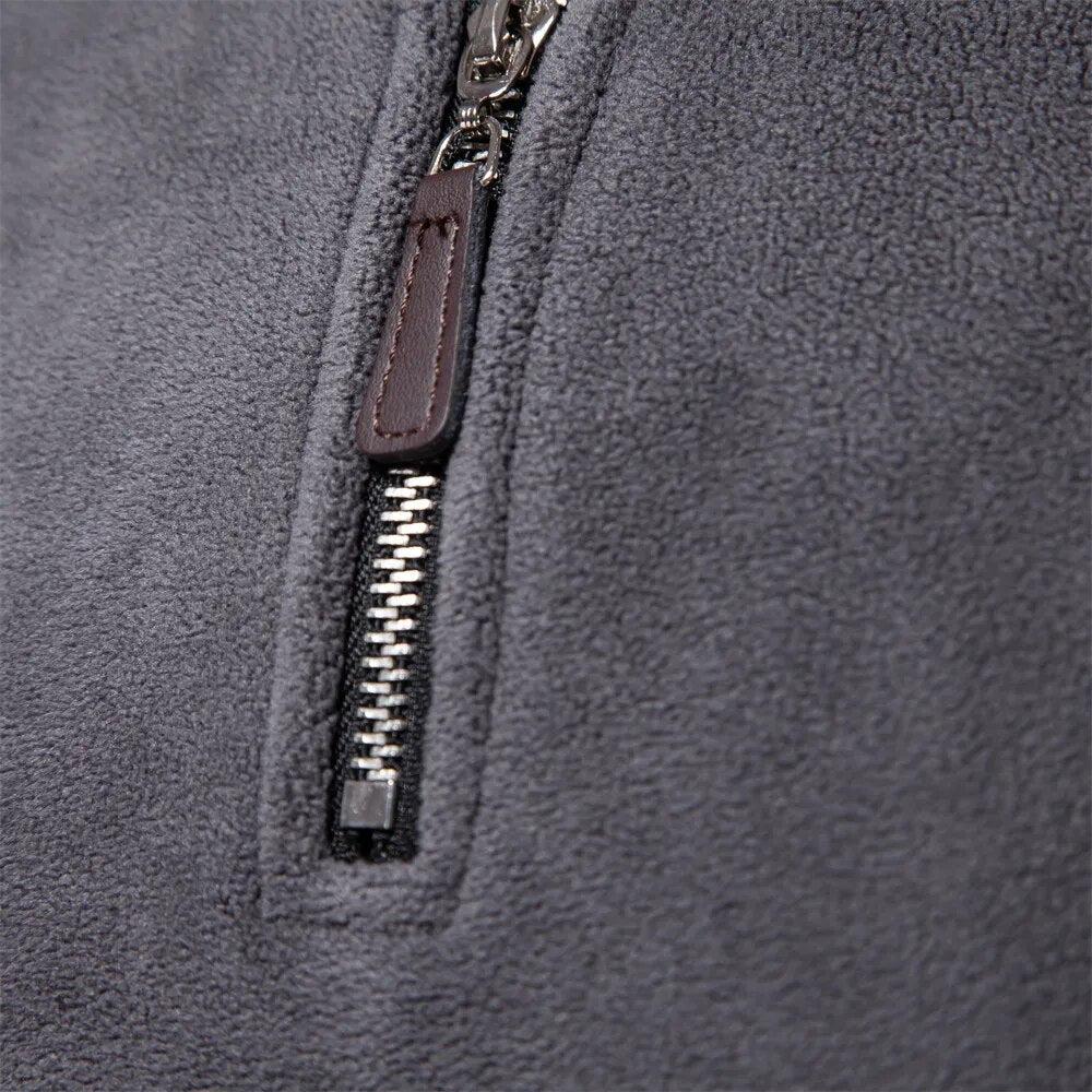 Wystan | Half Zip Stand Collar Pullover Panelled Sleeves