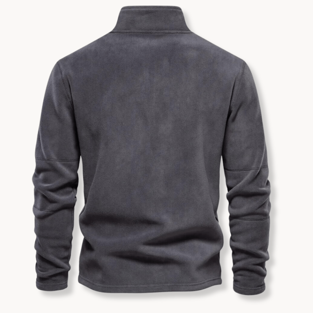 Wystan | Half Zip Stand Collar Pullover Panelled Sleeves