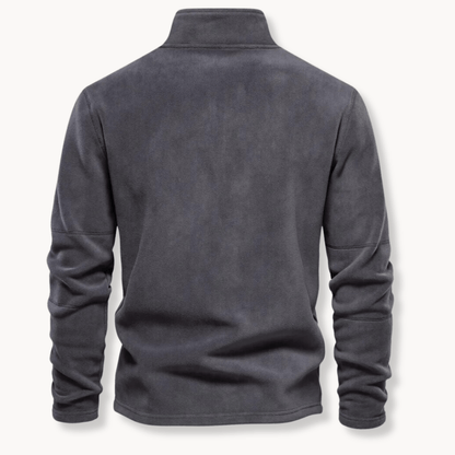 Wystan | Half Zip Stand Collar Pullover Panelled Sleeves