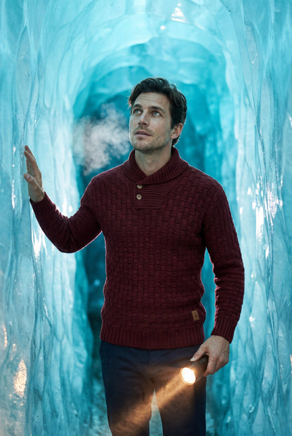 Reid | Men's Basketweave Shawl Collar Sweater