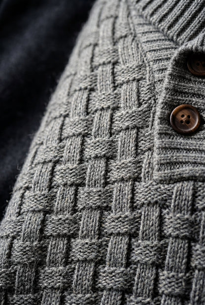Reid | Men's Basketweave Shawl Collar Sweater