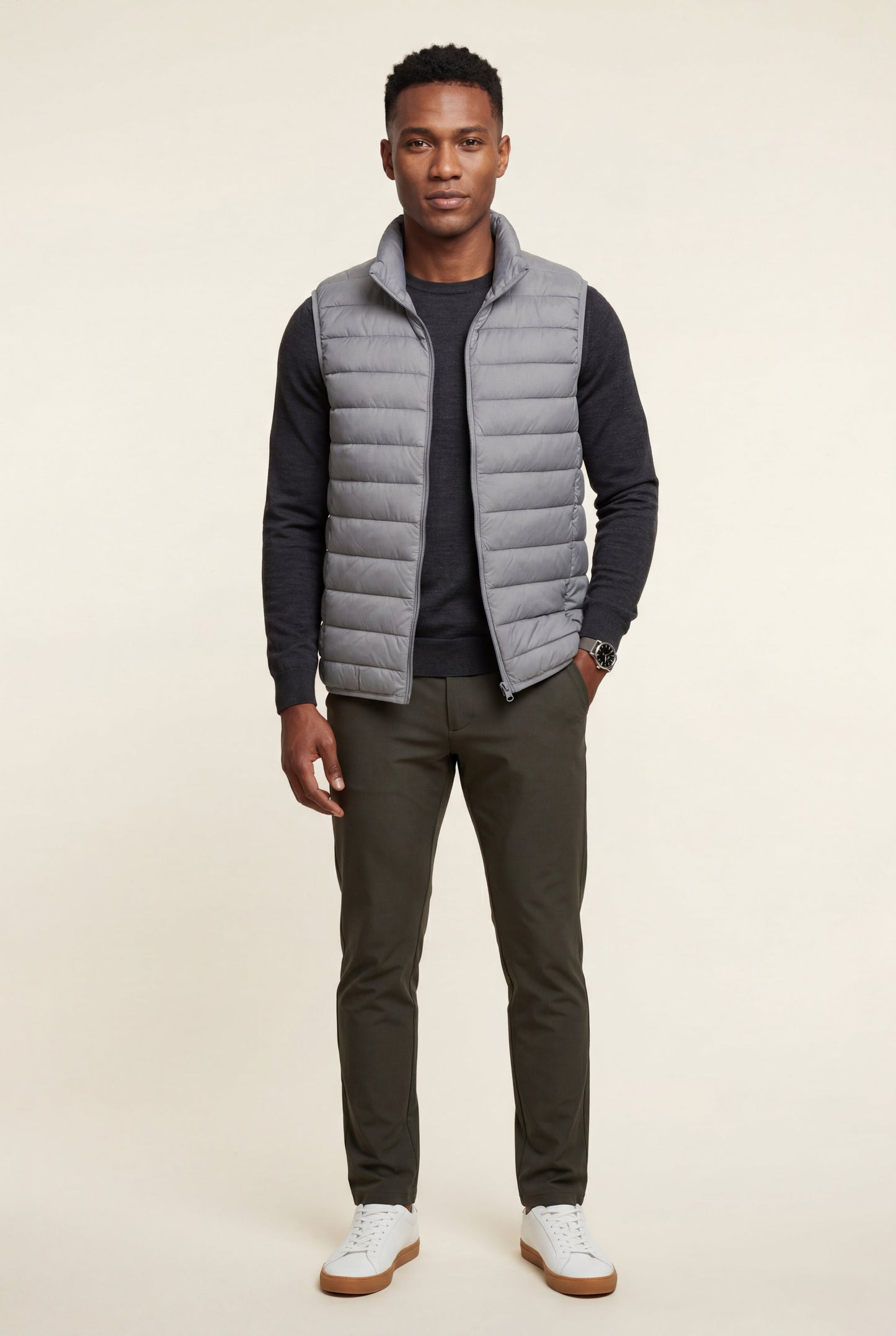 Kai | Men's Lightweight Puffer Vest, High Collar