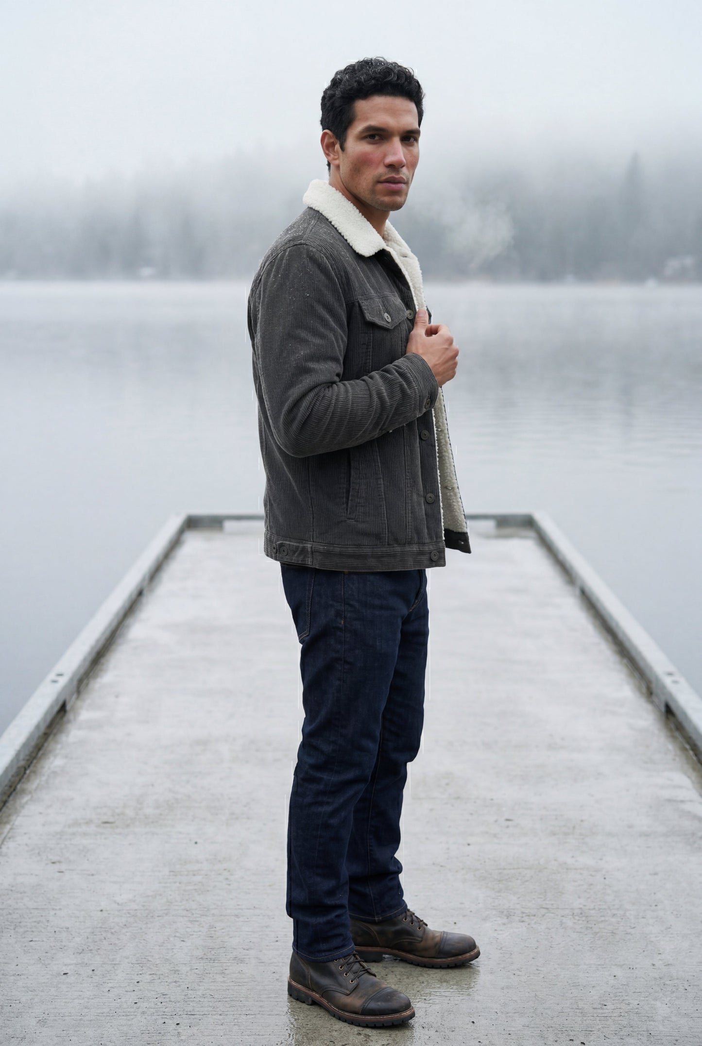 Cole | Men's Sherpa Collar Trucker Jacket