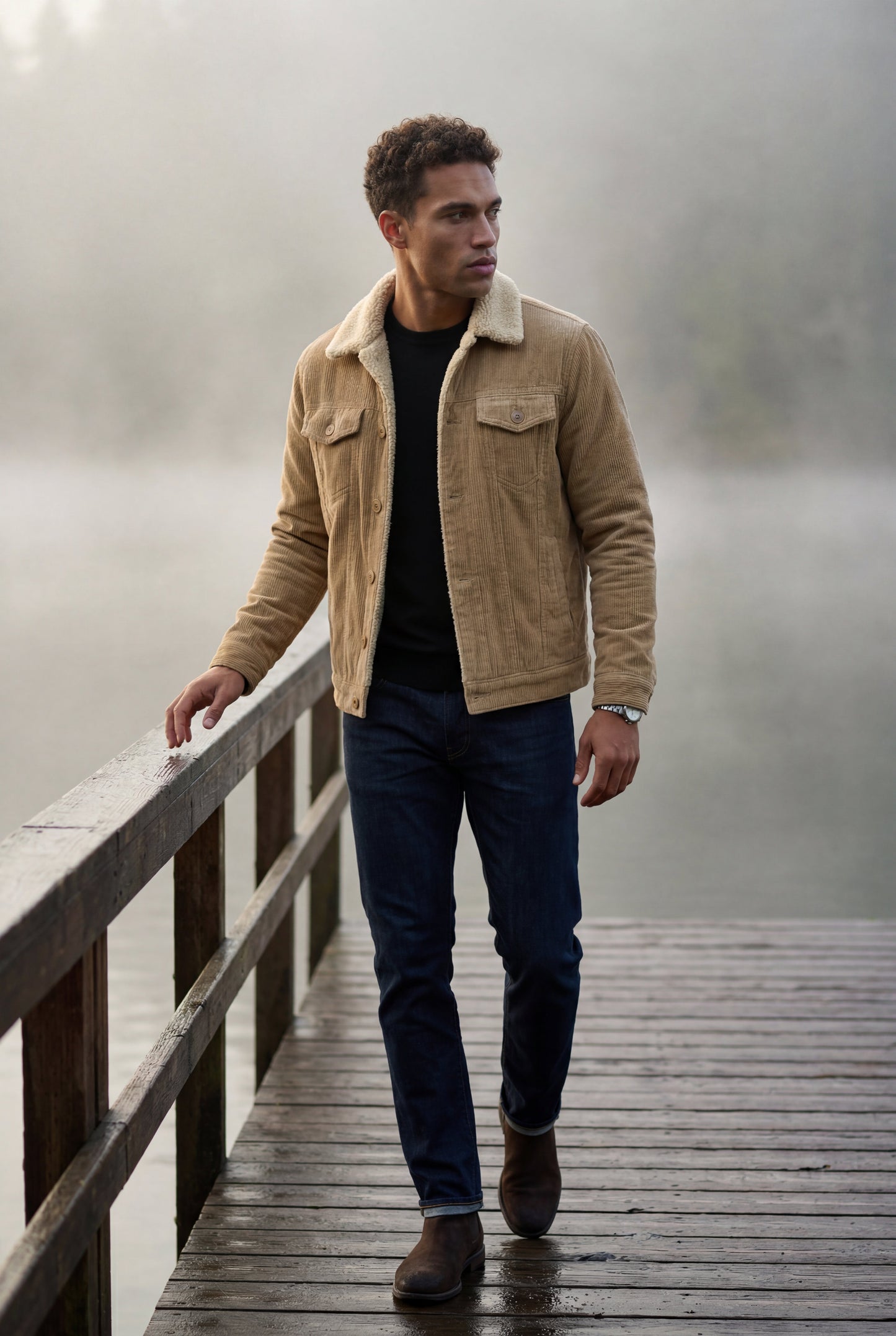 Cole | Men's Sherpa Collar Trucker Jacket