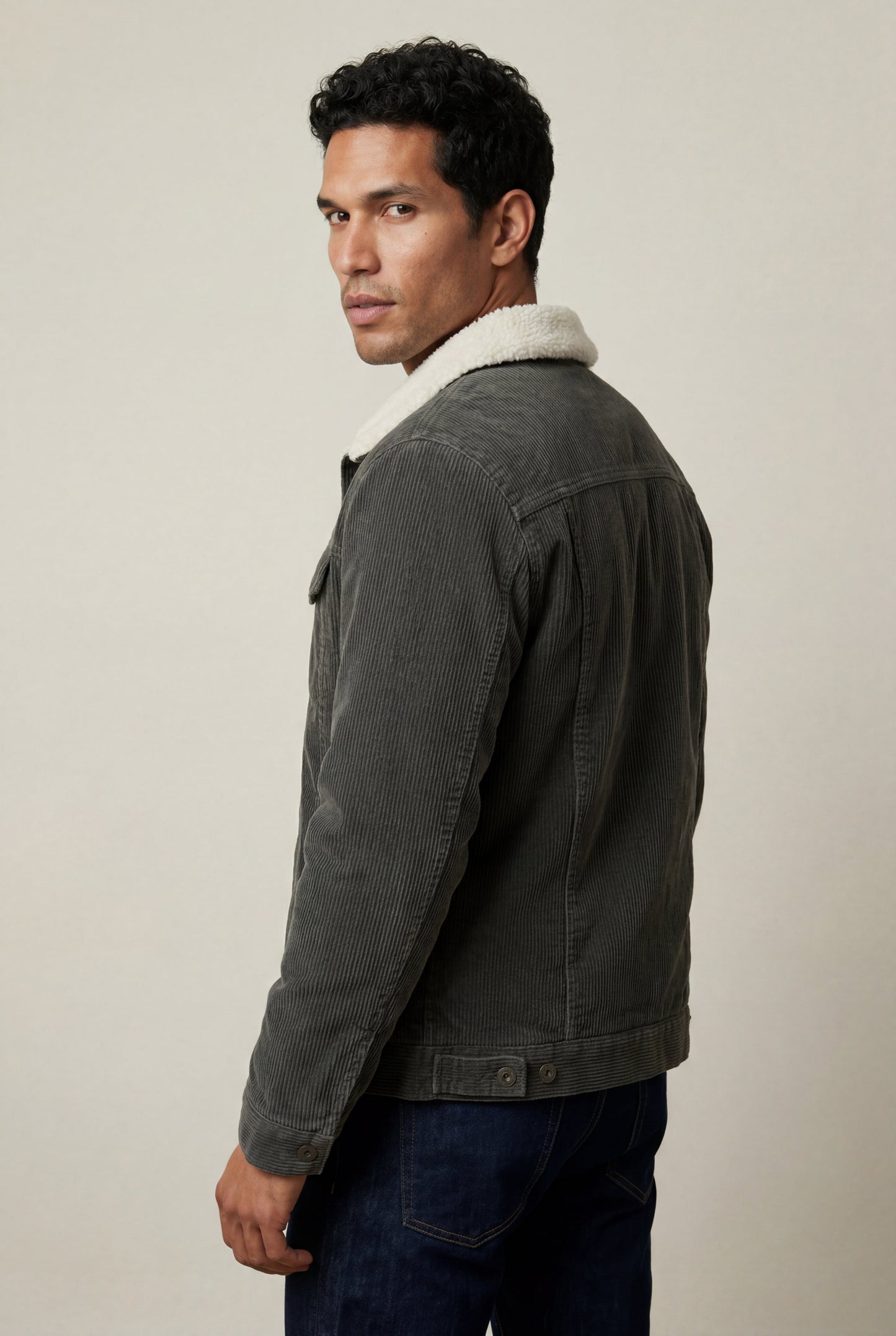 Cole | Men's Sherpa Collar Trucker Jacket