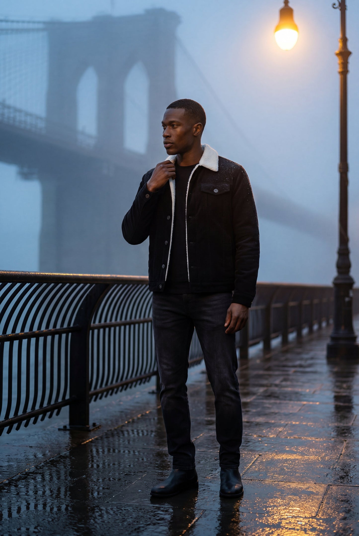Cole | Men's Sherpa Collar Trucker Jacket
